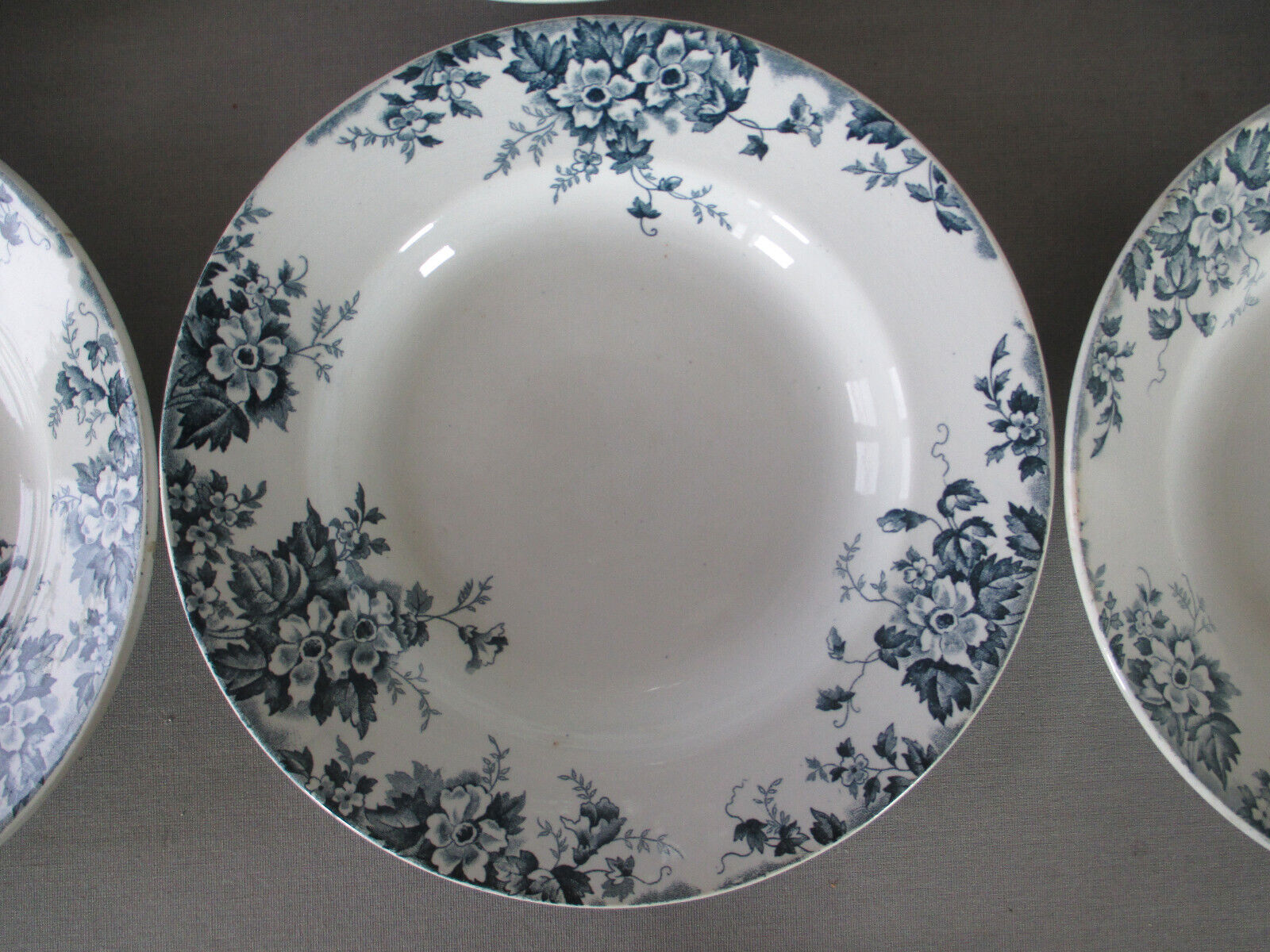 6 assiettes creuses St Amand & Hamage Marie Louise terre de fer