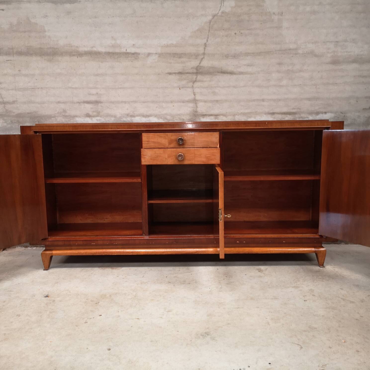 art deco lemon walnut sideboard sideboard 1940