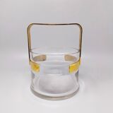 1970s Gorgeous Cocktail Shaker With Ice Bucket by Dorval in Gold plate 24K and Crystal. Made in Ital