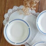Set of 3 soup plates, Lustucru checkerboard pattern