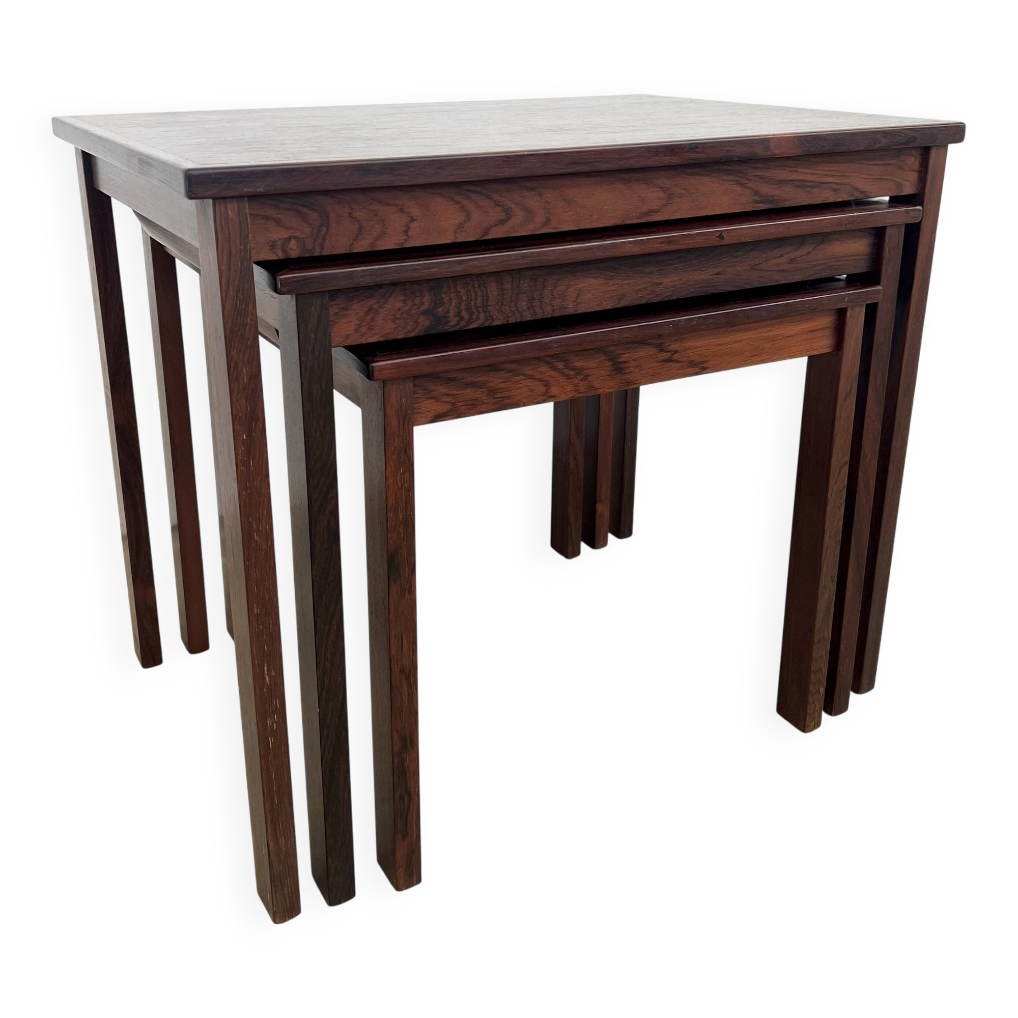 Nest of tables in rosewood, Denmark, 1960s.