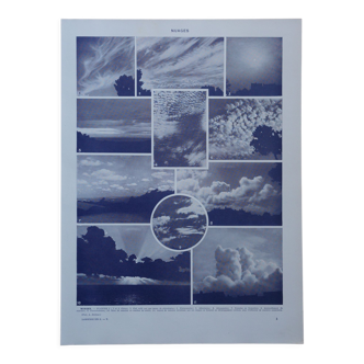 Lithographie originale sur les nuages