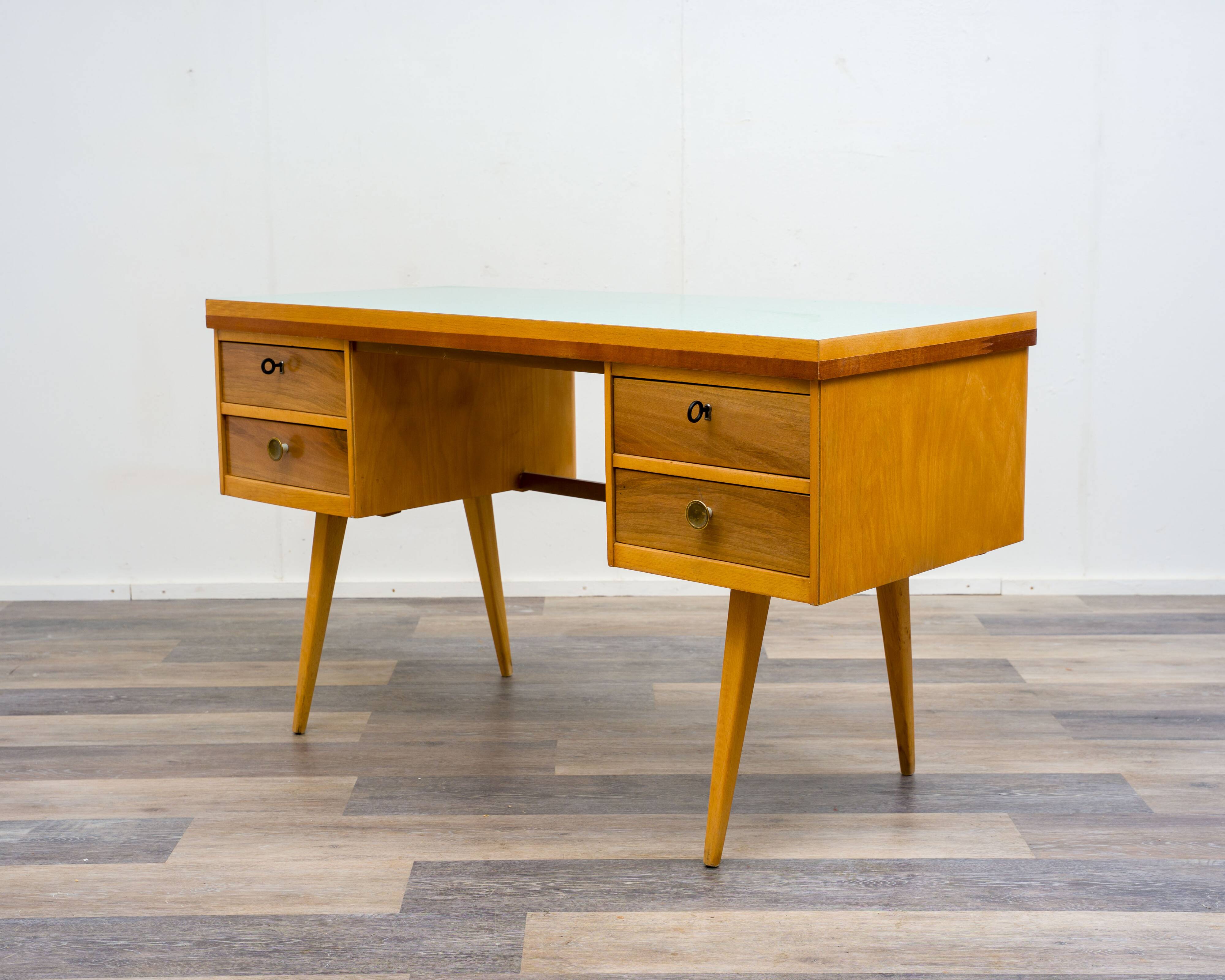 1950s desk, beech/resopal. Manufacturer: Ekawerk