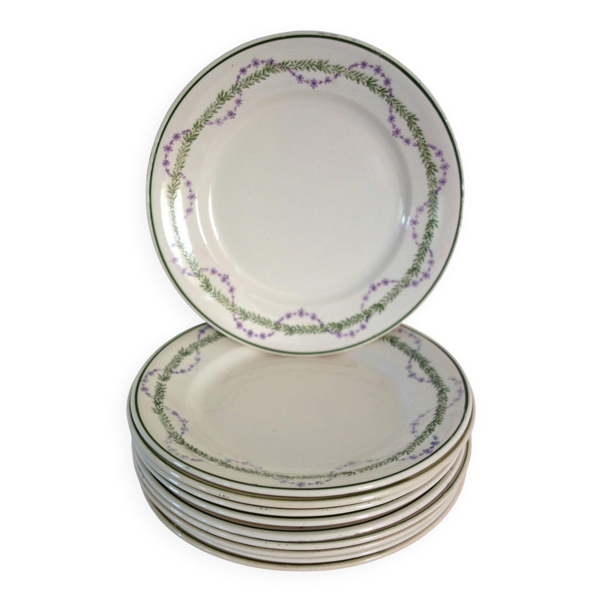 10 dessert plates Longwy model Loridan circa 1900