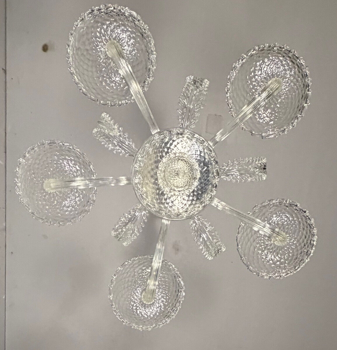 Venetian chandelier in Murano glass, 5 light arms, circa 1930.