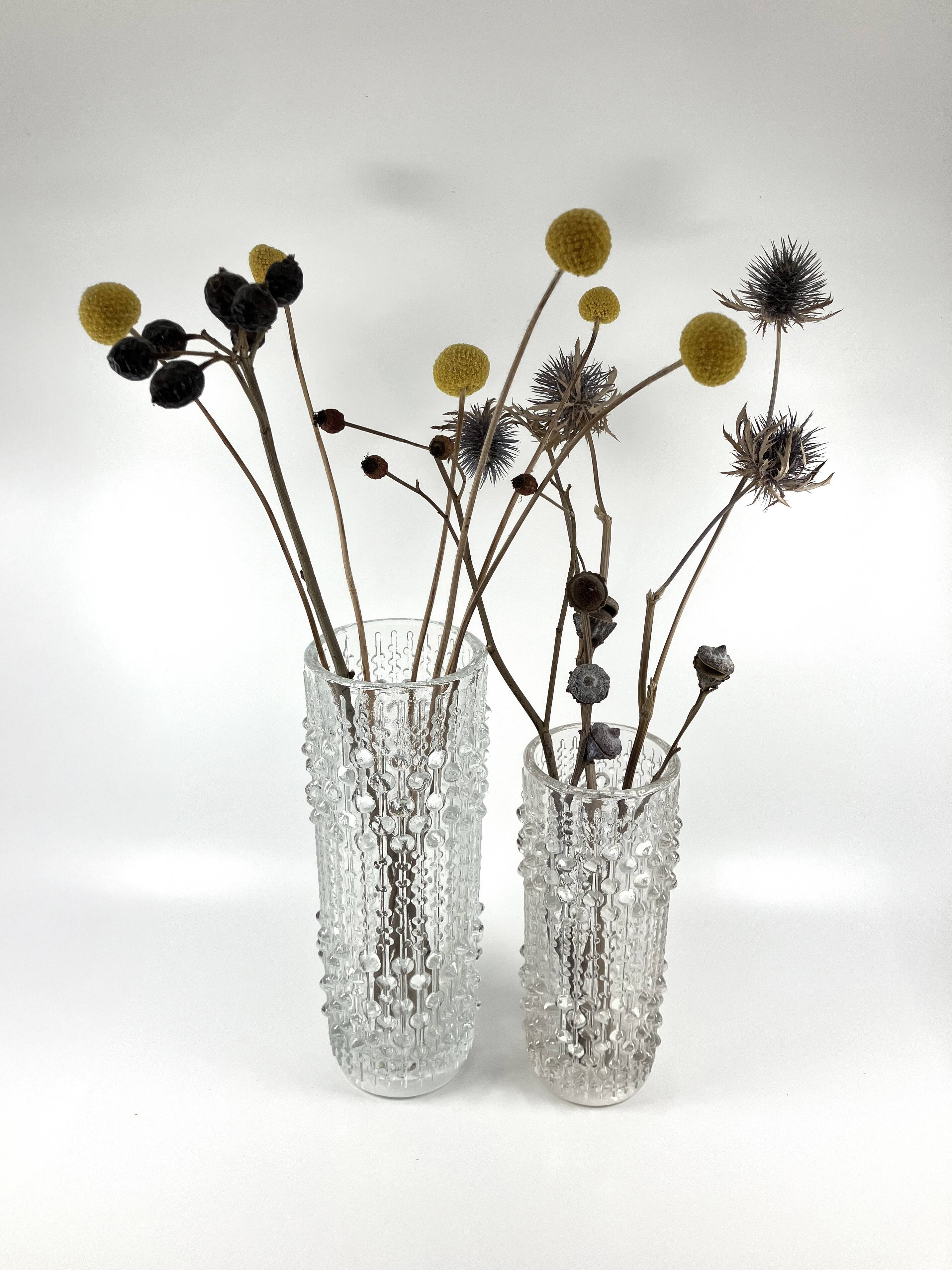 2 vase sklo union • verrerie hermanova hut • design frantisek peceny • 1972