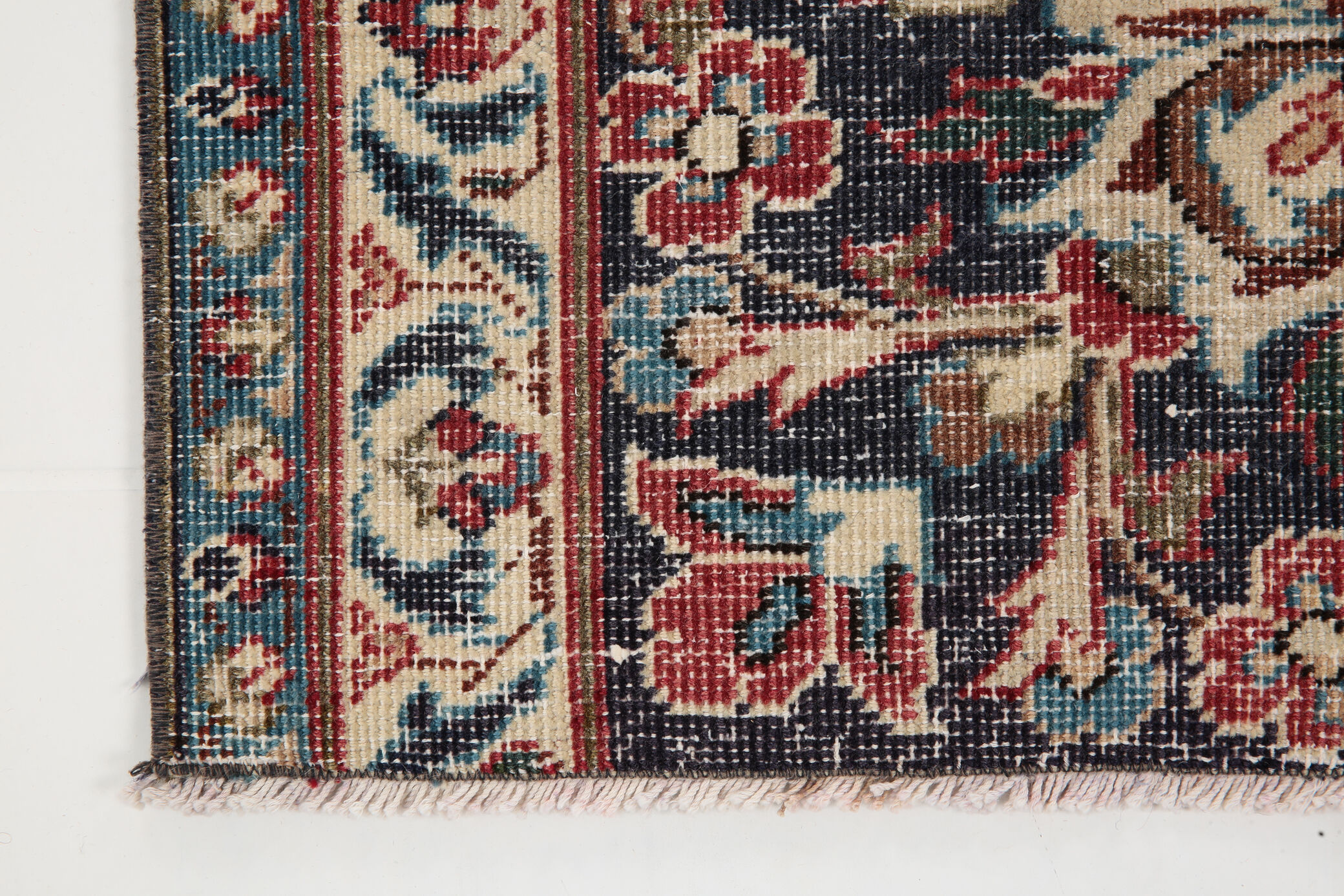 3x12 Persian Navy Blue Runner Rug, 80x378Cm