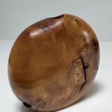 Bougeoir en bois massif sculpté design années 80