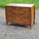 Chest of drawers from the 40s/50s in golden blond walnut 3 drawers feet compass