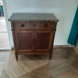 vintage - Small style chest of drawers - Louis XVI marble top with 1 drawer and 2 doors
