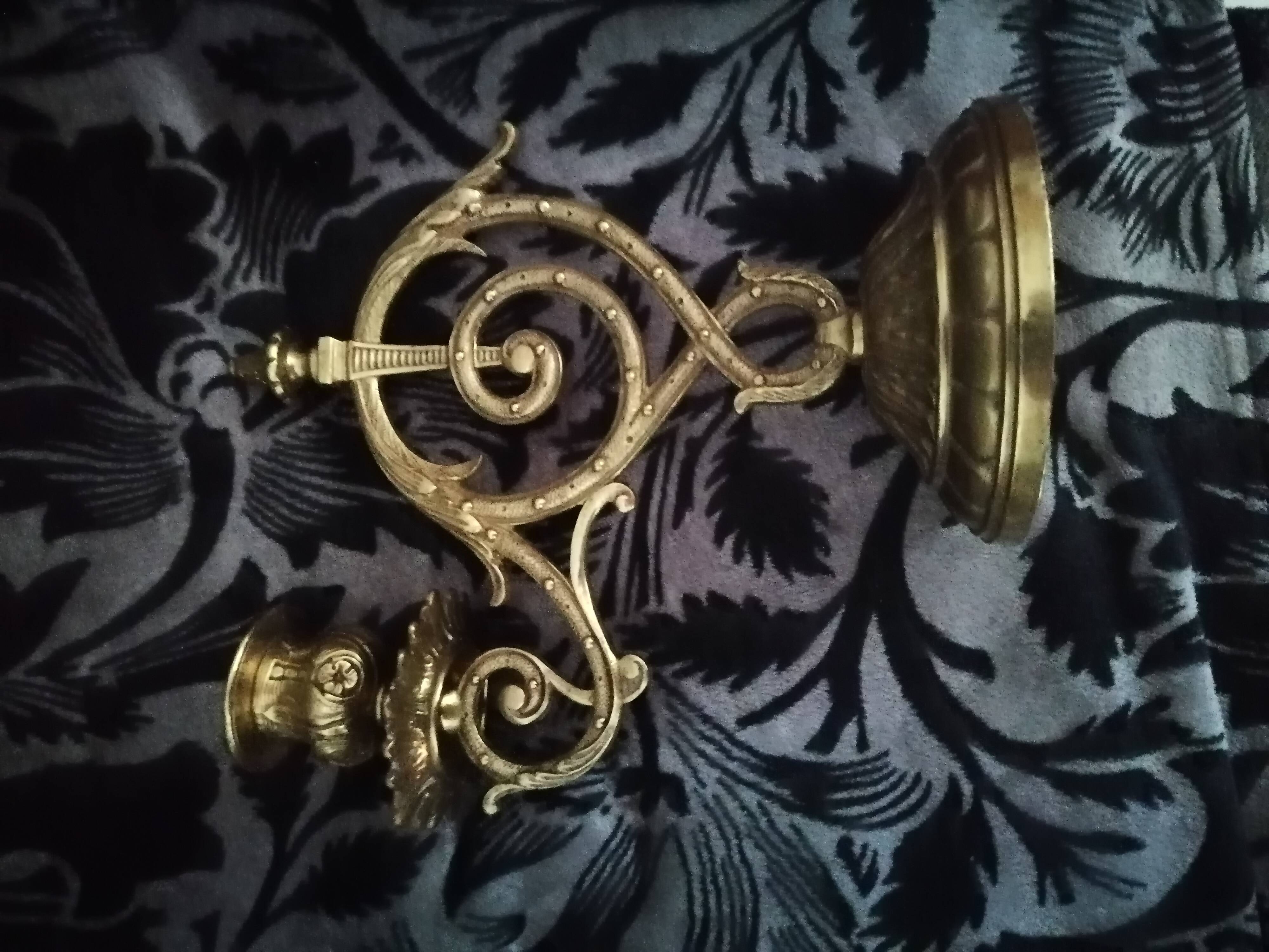 Pair of old bronze candlestick