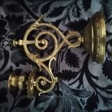 Pair of old bronze candlestick