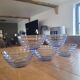 5 vintage blue tempered glass bowls