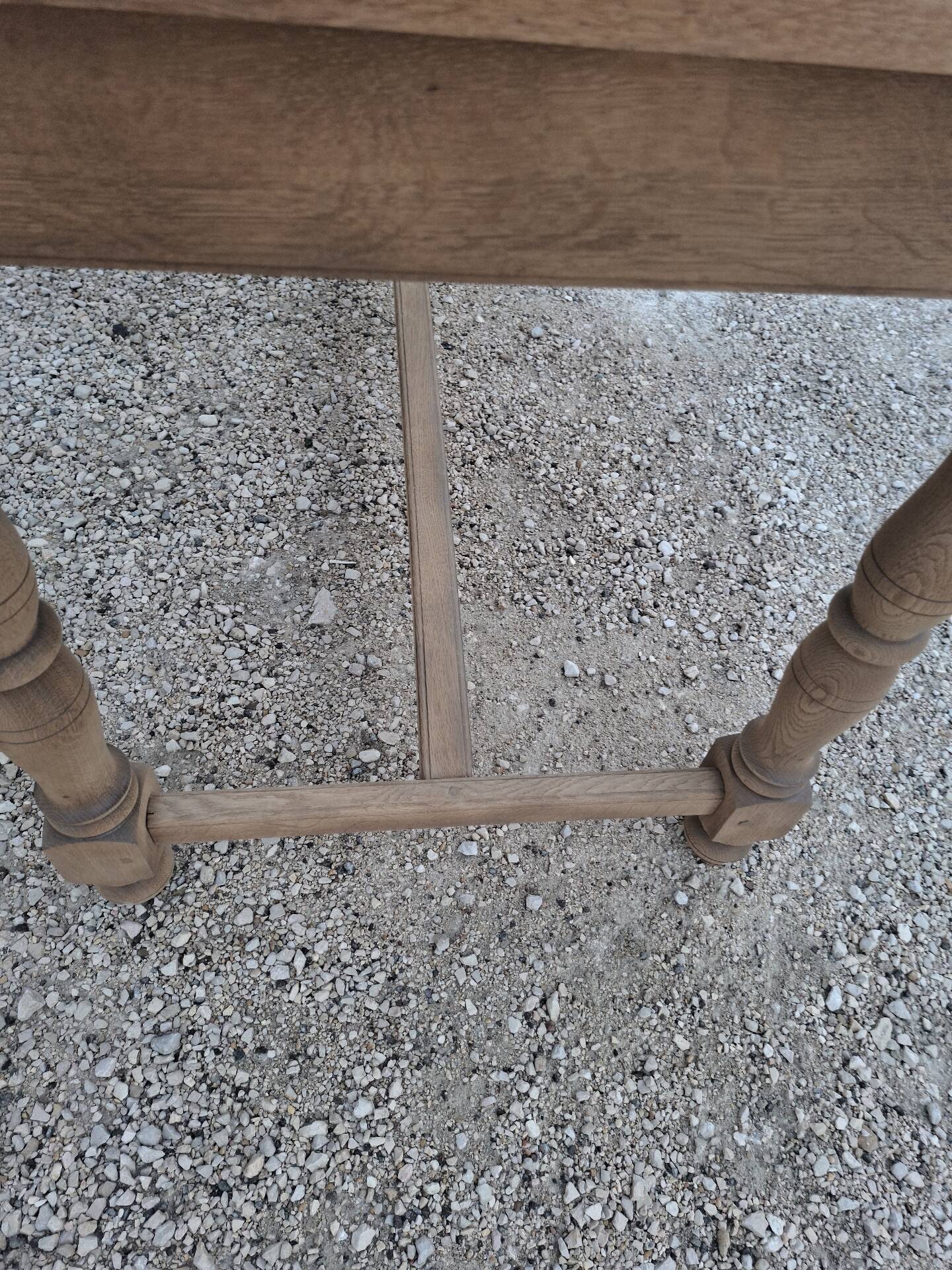 Solid oak farmhouse table fully sandblasted.