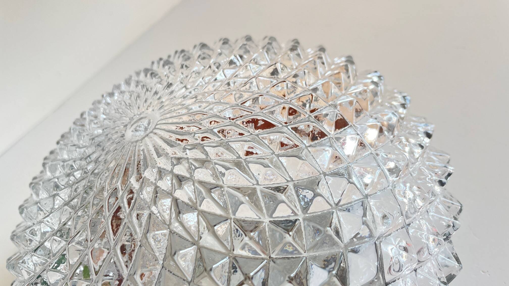 Applique, plafonnier en semi-cristal, années 50