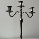 3-light candlestick in silver metal