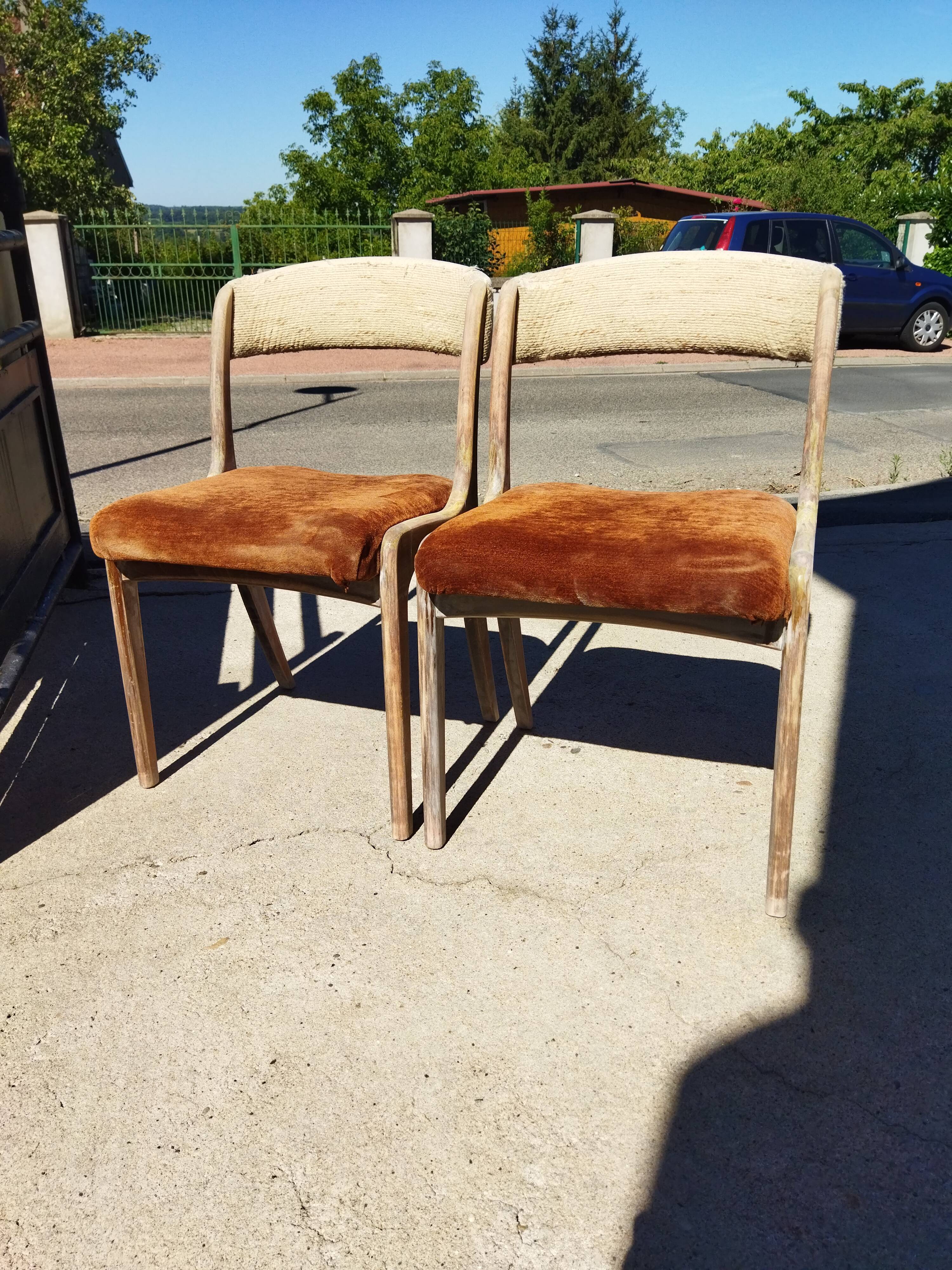 Pair of Baumann gondola chairs