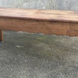 Solid oak farmhouse table, one drawer, vintage, early 20th century.