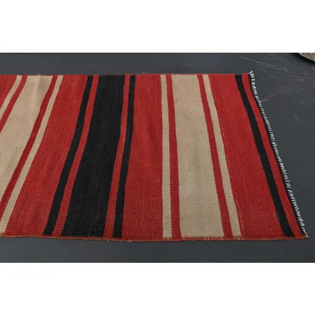 1970s Vintage Turkish Oushak Handmade Wool Cotton Orange Runner Rug 57x445