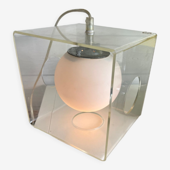 Vintage opaline plexi lamp