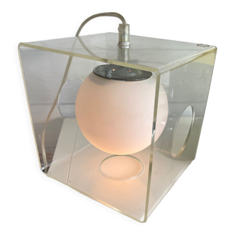 Lampe vintage plexi opaline