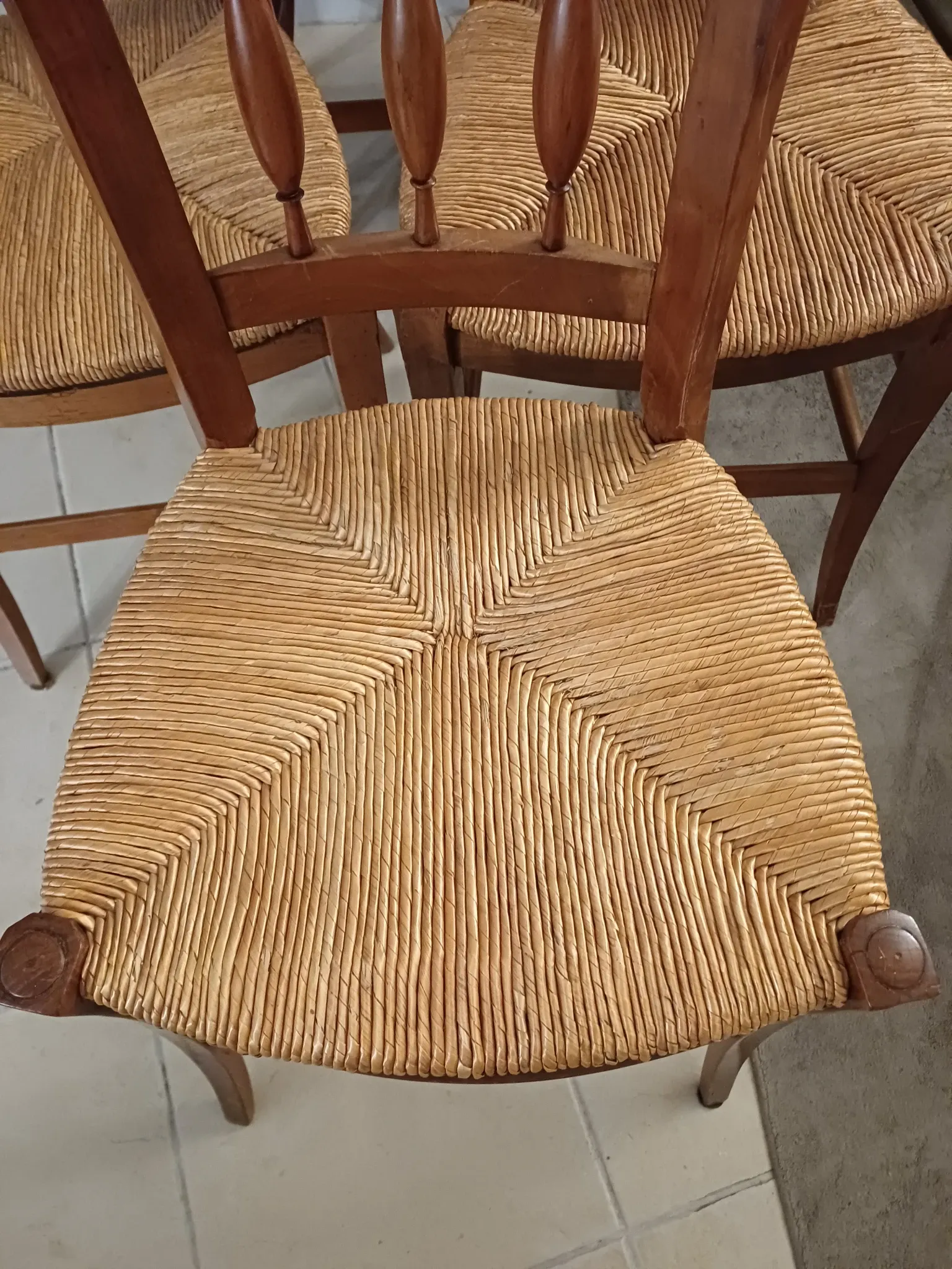 6 directoire Provençal cherry wood chairs