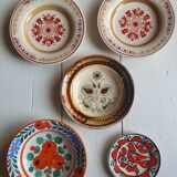 5 handmade ceramic plates Romania slavic bohemian birds table or wall