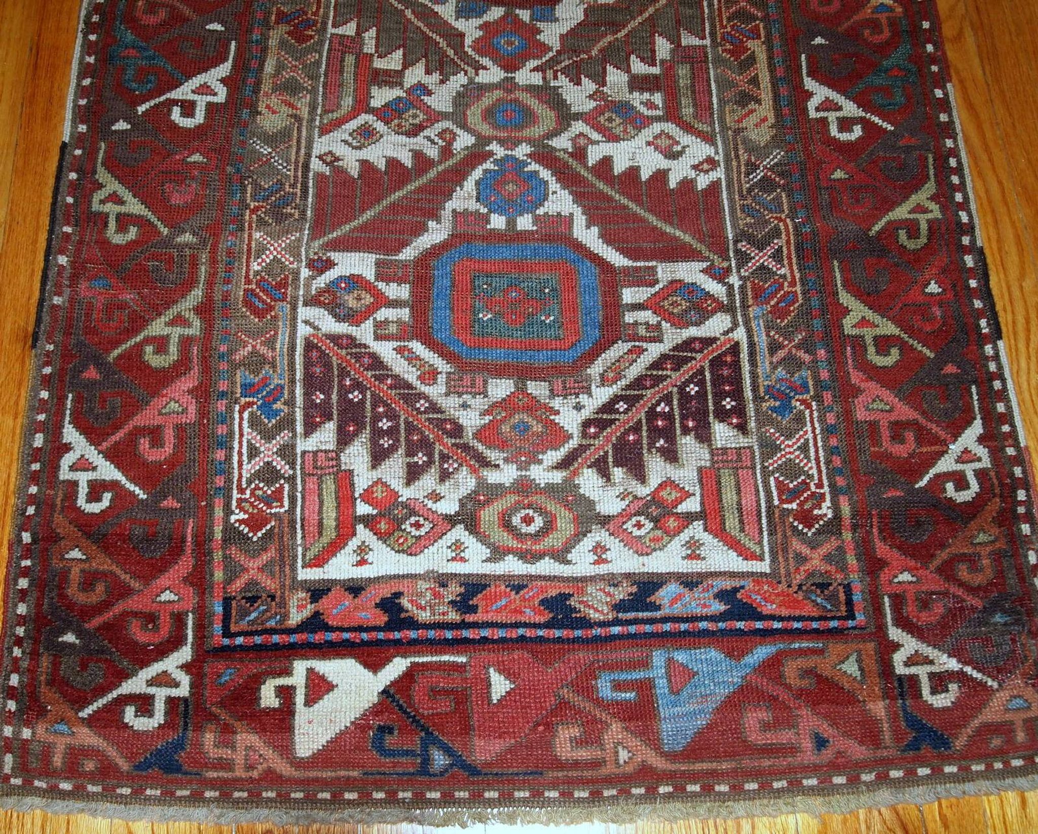 Handmade antique collectible Northwest Persian runner 4' x 14.3' (122cm x 436cm) 1840s - 1B658