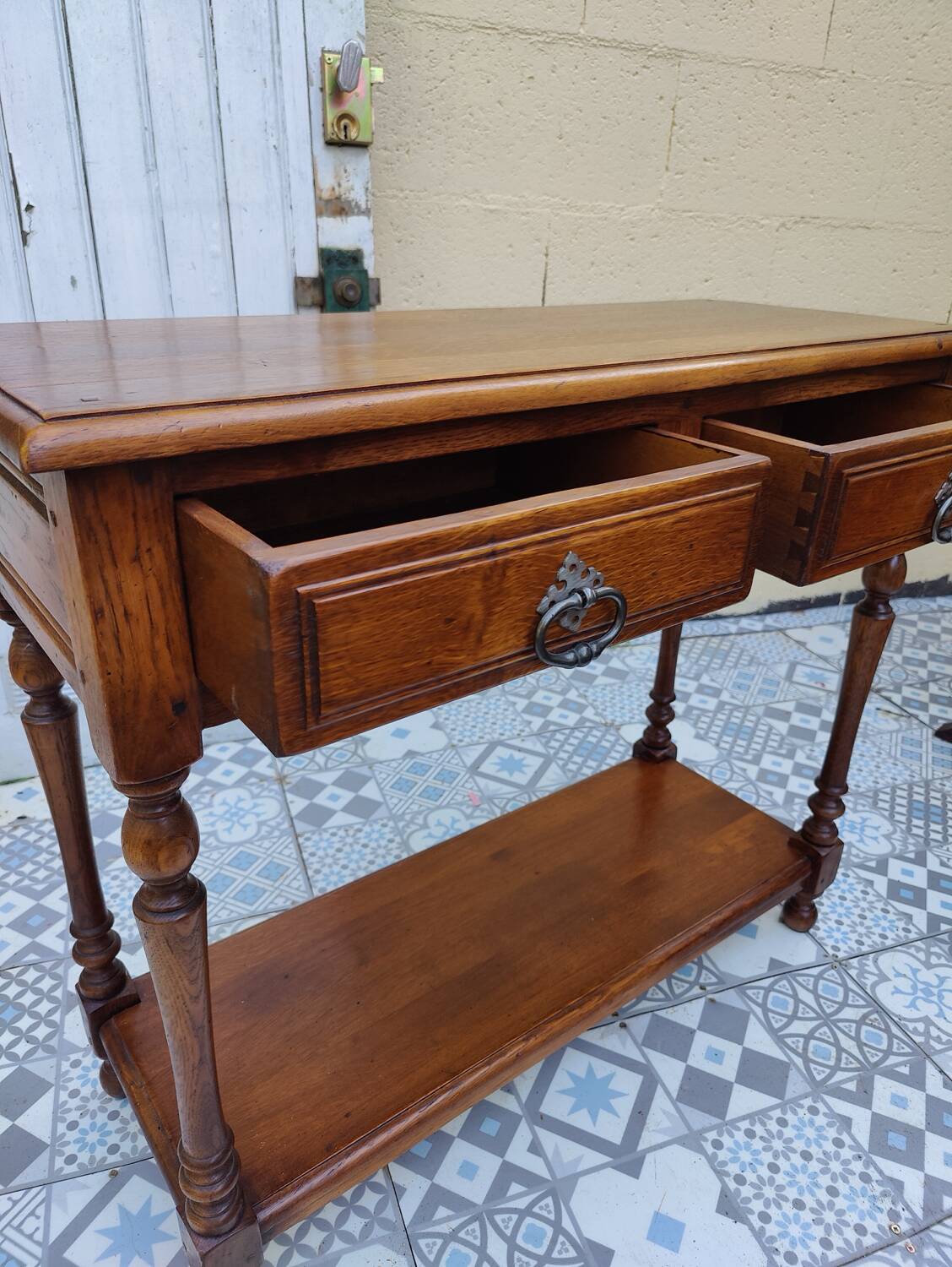 Console vintage bois massif