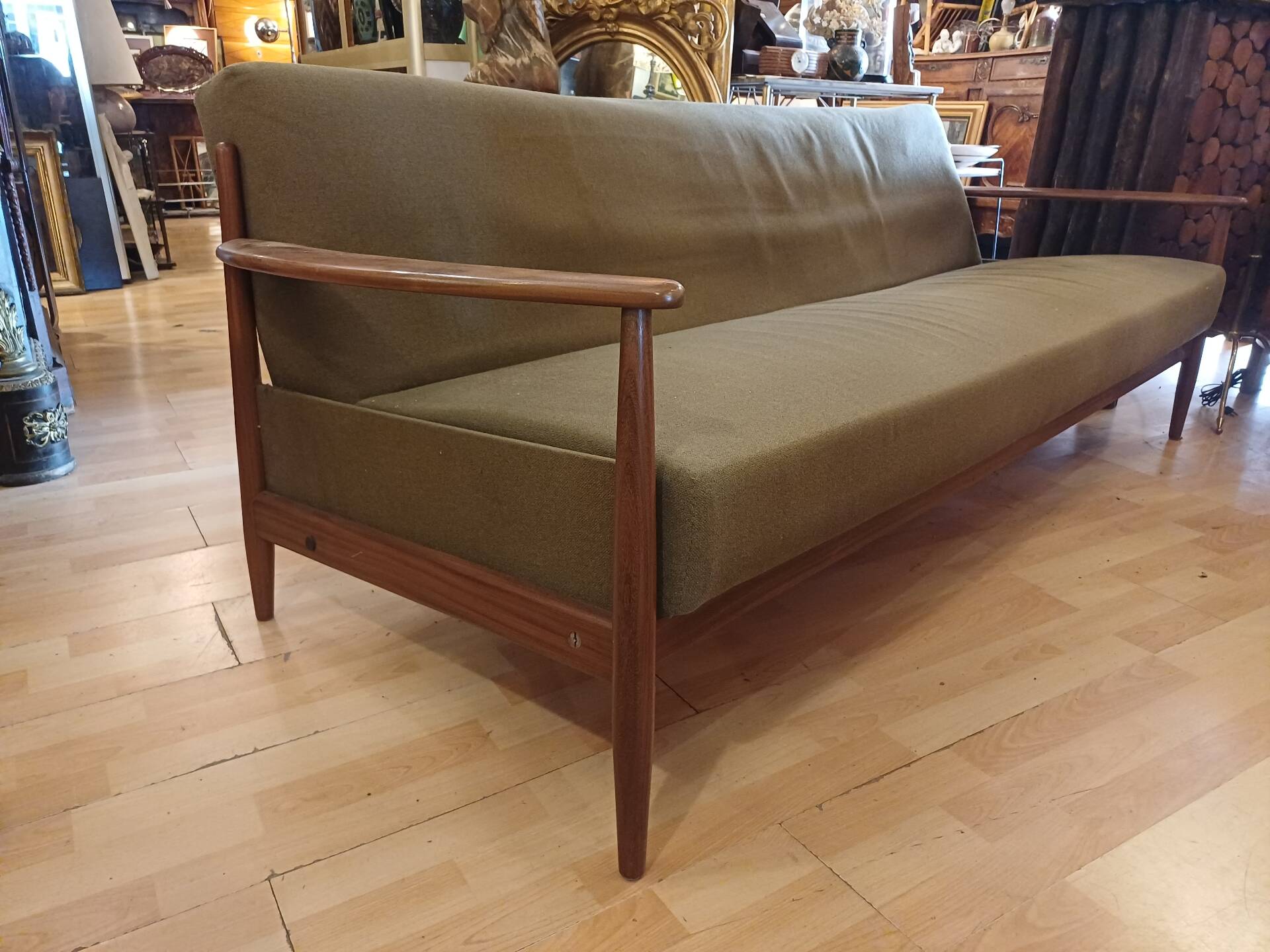1960 Scandinavian convertible bench, in its original condition.