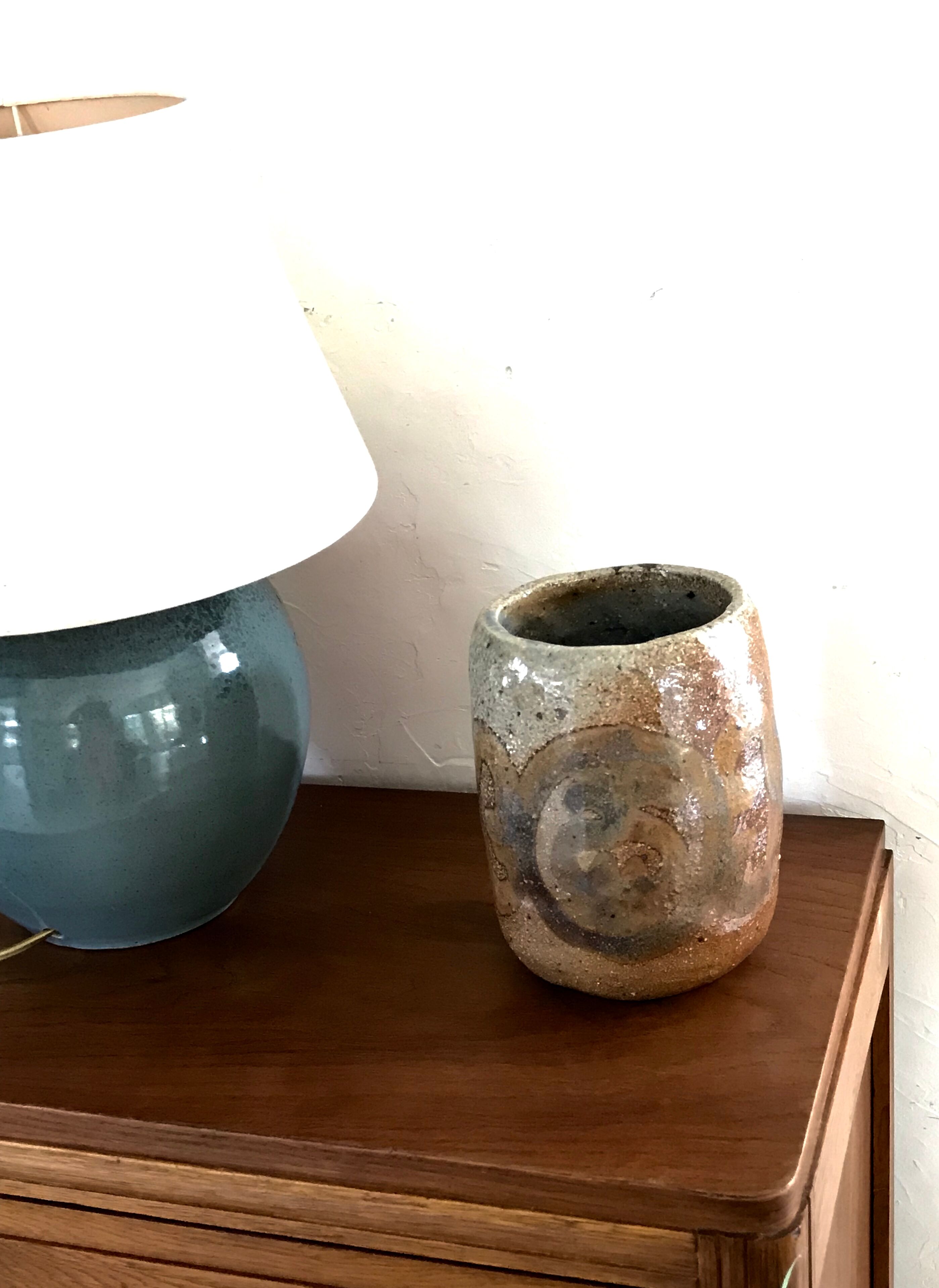 Glazed sandstone vase
