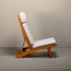 Hans J. Wegner AP71 Lounge Chair, Oak and Graphic fabric for AP Stolen, Den