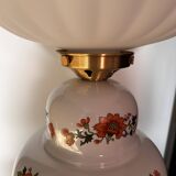 Lampe à poser vintage à fleurs globe plissé