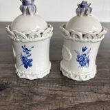 2 small porcelain pots from Capodimonte