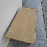 Table basse de ferme rustique en chêne massif Aérogommer - 1m18.5