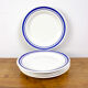 5 assiettes à dessert liseré bleu