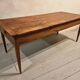 Antique French oak dining table with pine top – 19th century