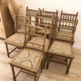 Set of 8 Henri II style chairs