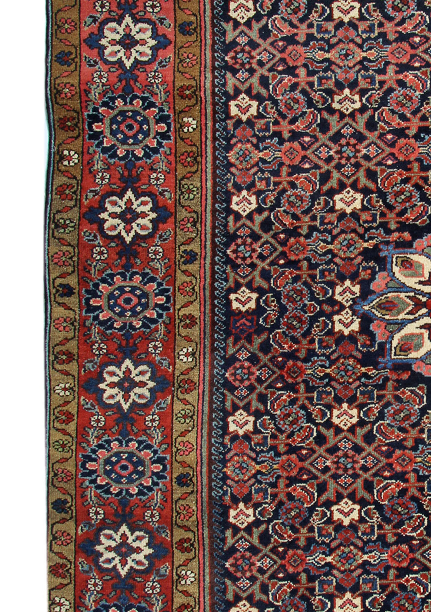 Traditional persian rug antique blue red handwoven wool carpet area rug- 145x202cm