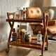 Vintage Cherry Wood Rolling Trolley from the 1970s