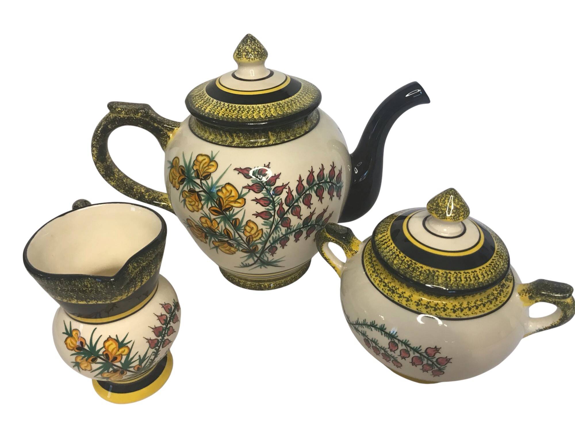 Henriot Quimper, glazed earthenware service, Genêt Bruyère model, 20th century
