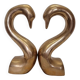 Vintage Italian Brass Swan Neck Bookends, 1970s