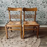 Pair of 70s straw chairs