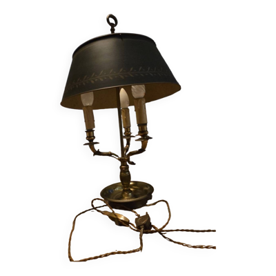 Lampe Bouillotte Vintage en Bronze – Style Empire/Directoire – Signée F.B