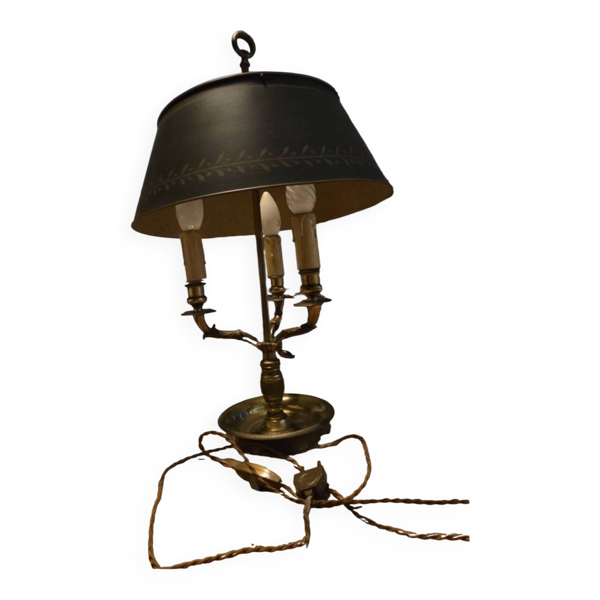 Lampe Bouillotte Vintage en Bronze – Style Empire/Directoire – Signée F.B