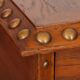 Oak and brass desk in the style of Charles Dudouyt, 1940.