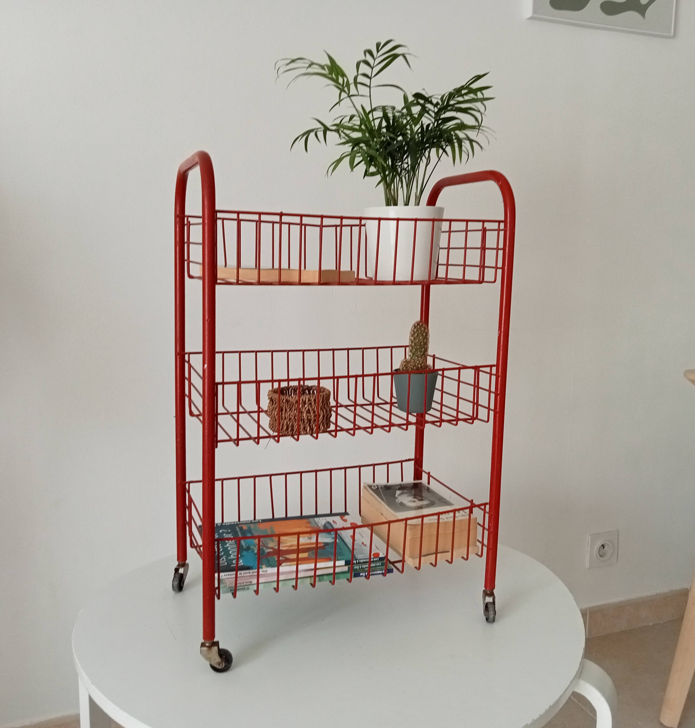 Vintage rolling dessert trolley