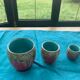 Set of art nouveau slurry consisting of a large dish and 3 small collector's jars