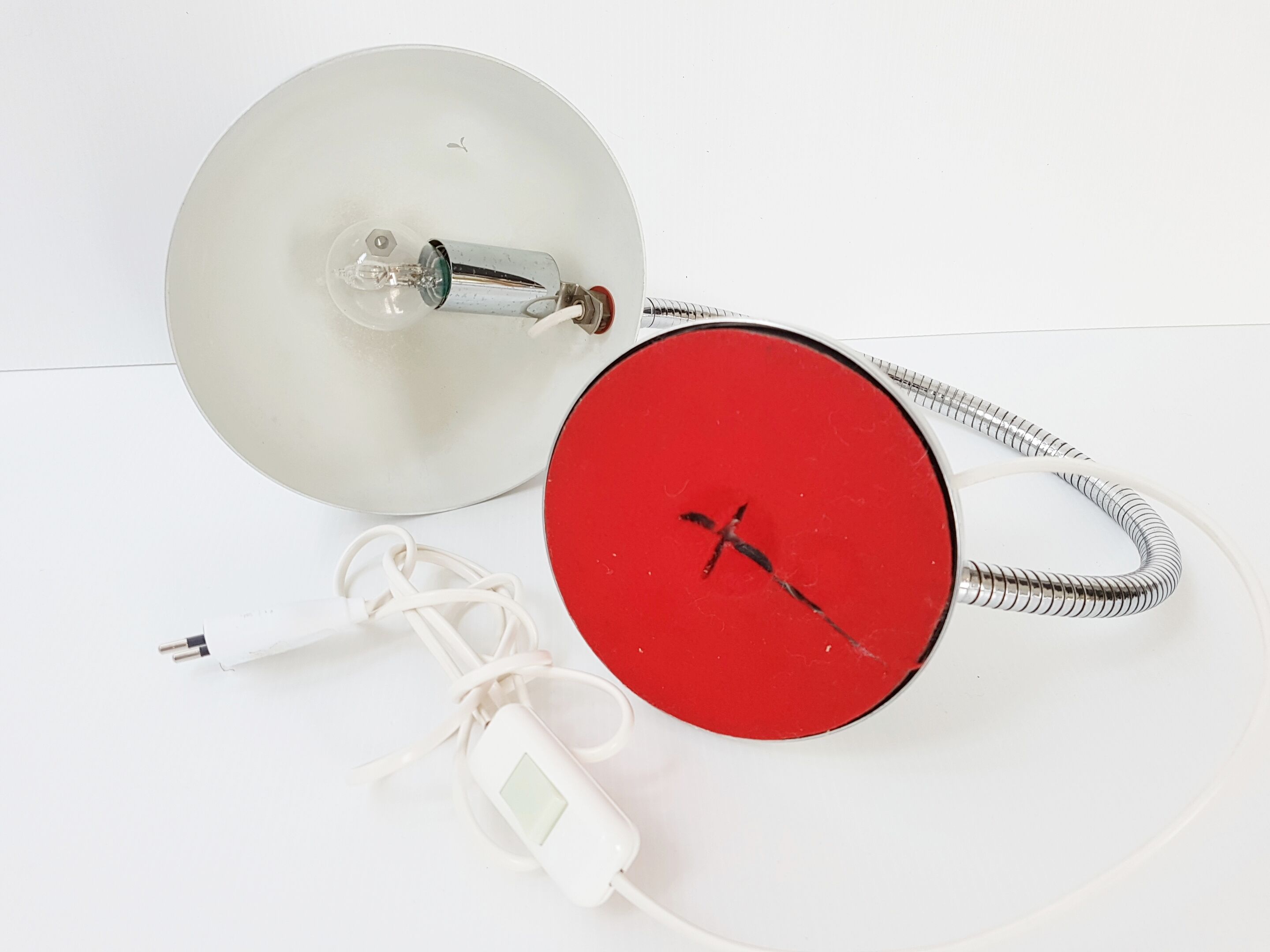 1970 brushed aluminum desk lamp