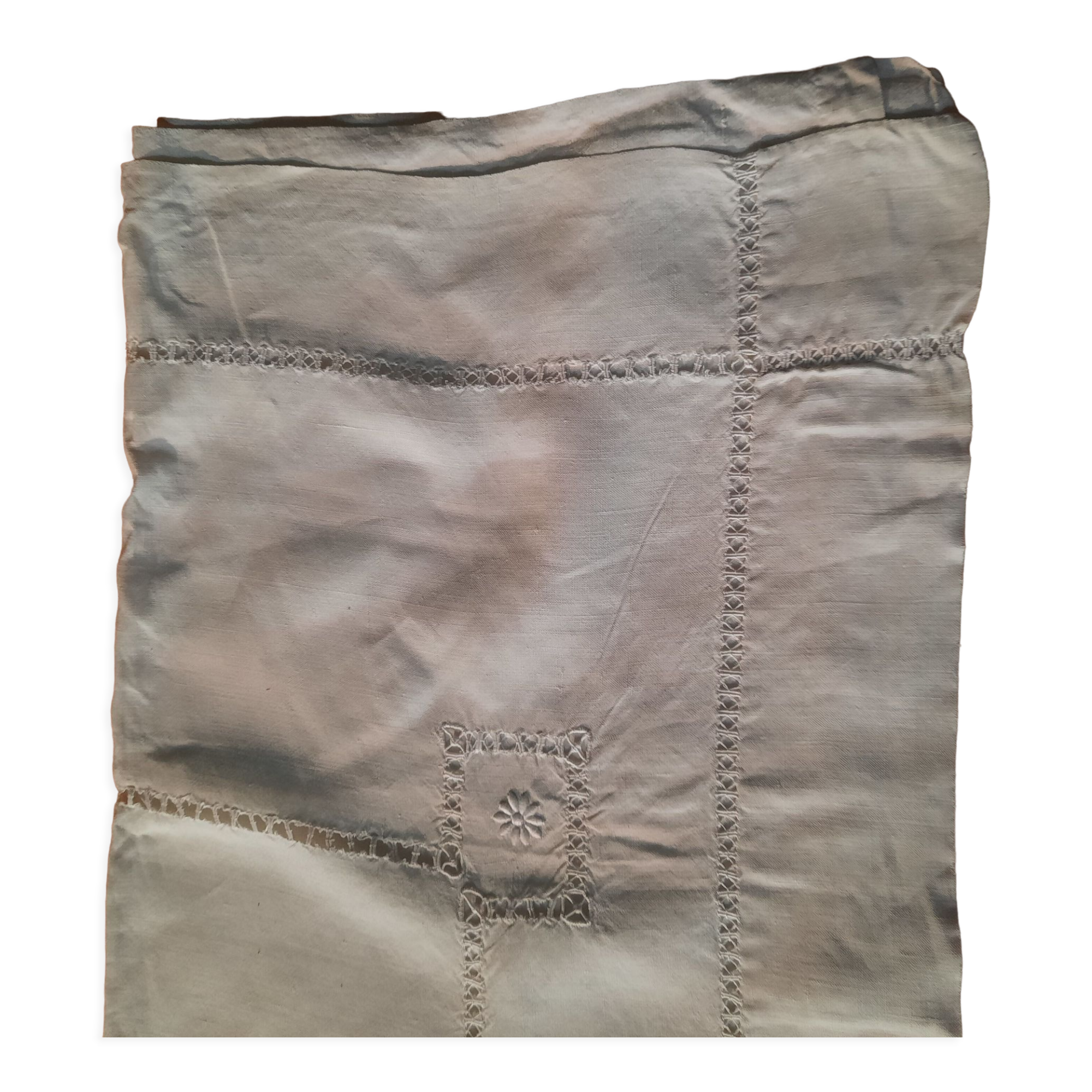 Embroidered linen sheet